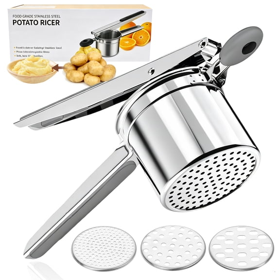 Hima Shilajatun Potato Ricer, Stainless Steel Ricer for Mashed Potatoes, 3 Discs