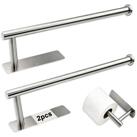 Hima Shilajatun Paper Towel Holder Under Cabinet, 2 Pack, Stainless Steel Silver
