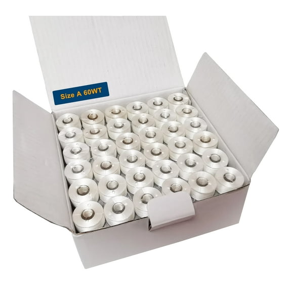 HimaPro 144 White Prewound Bobbin Plastic Sided Size A SA156 - 60 Weight