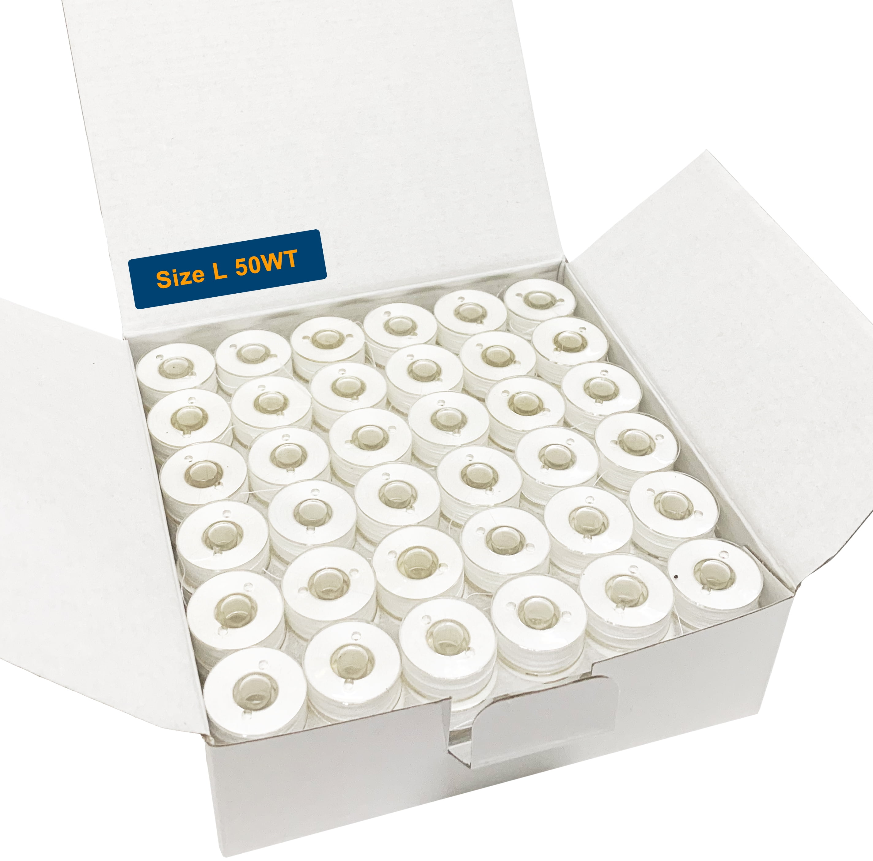 144 White Reusable Pre-wound L-Style Plastic Bobbins for Embroidery  Machines (SA155)