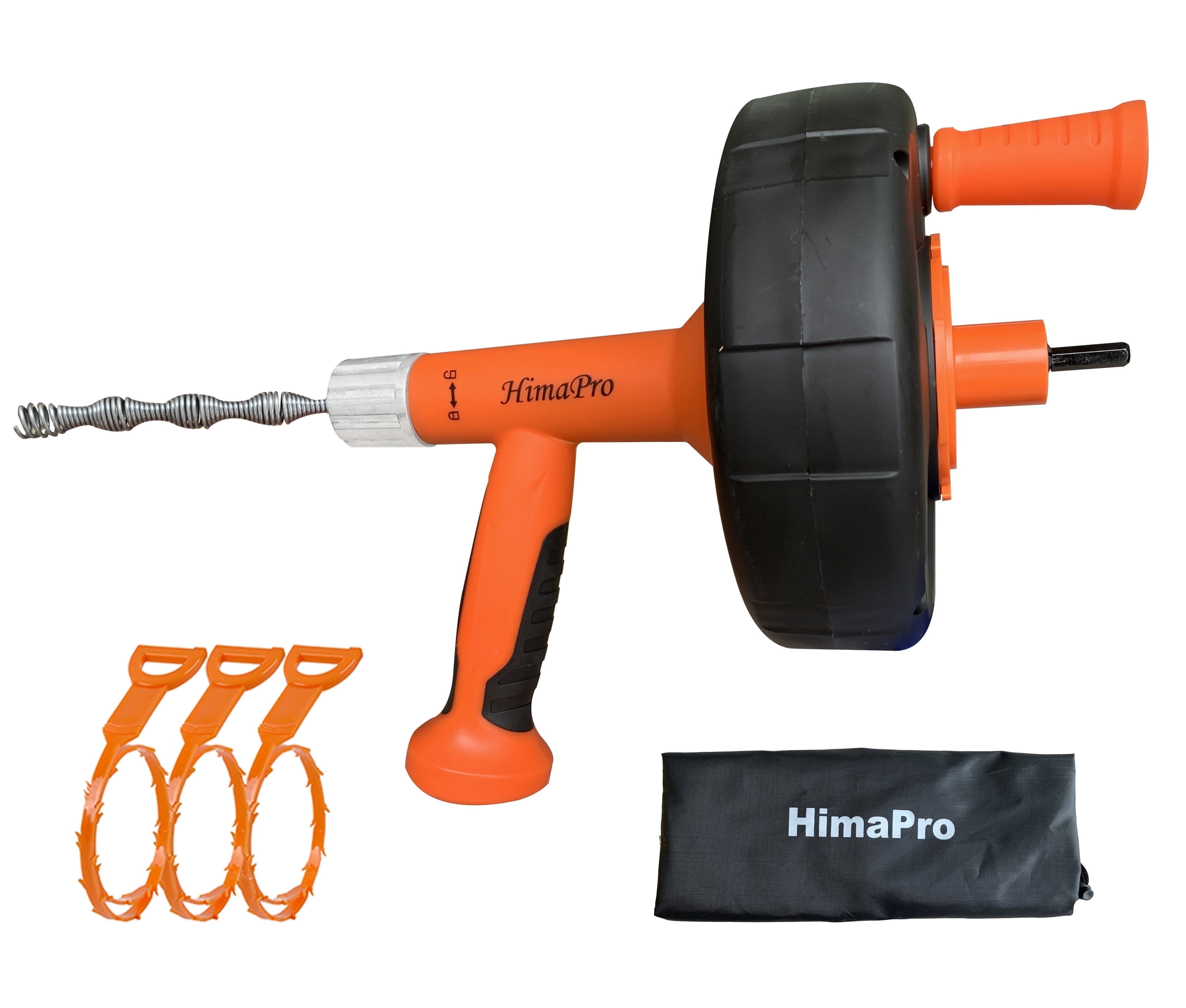 HimaPro Flexible Drum Auger Plumbing Snake Drain Snake Auger 25 Feet Heavy Duty Clog Remover