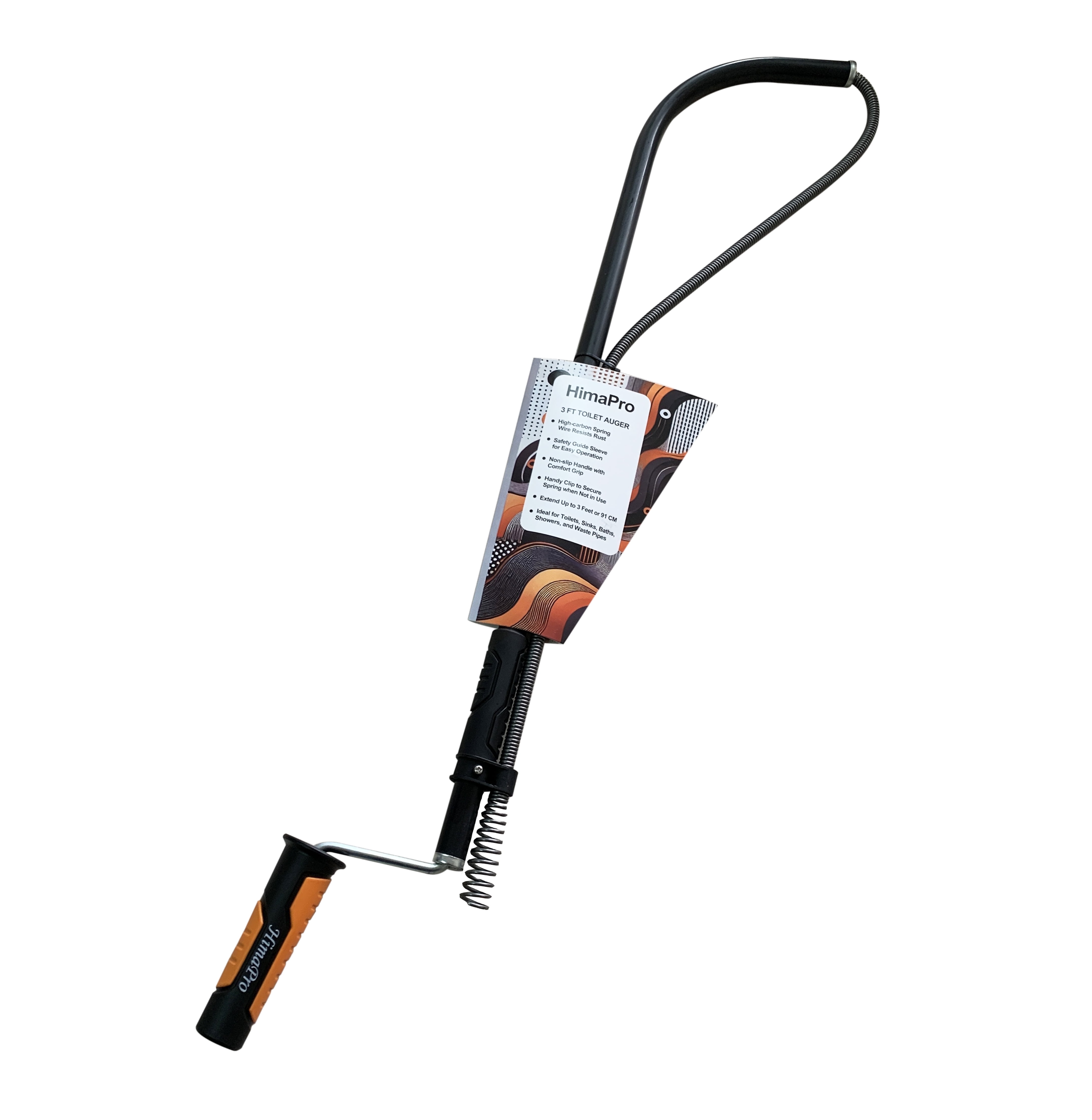 HimaPro Professional Toilet Auger / Closet Auger, 3 Feet Pipe Snake for Unclogging Toilets