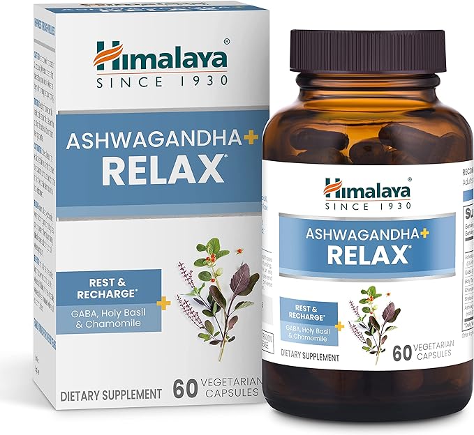 Himalaya Ashwagandha+ Relax, with GABA, Holy Basil & Chamomile for