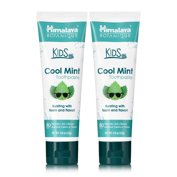 Himalaya Botanique Kids Toothpaste with Xylitol, Cool Mint Flavor, 4 oz, 2 Pack