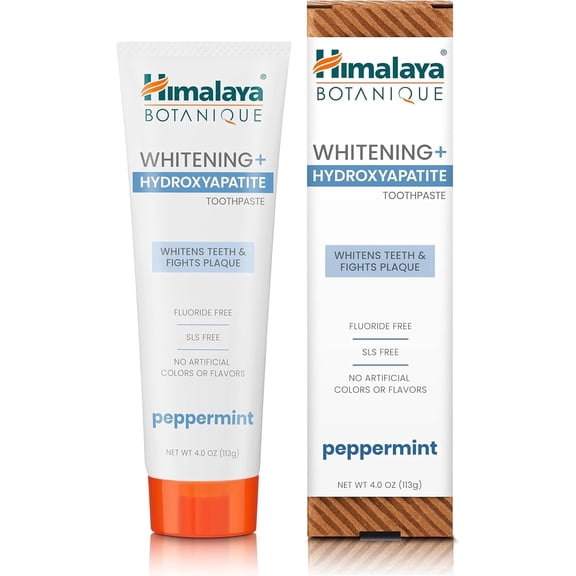 Himalaya Botanique Whitening + Hydroxyapatite Toothpaste, Peppermint Flavor, Nano Hydroxyapatite, 4 oz