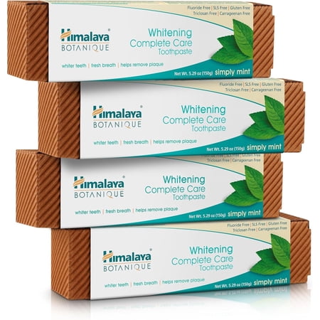 Himalaya Botanique Whitening Complete Care Toothpaste, Mint Flavor, 5.29 oz, 4 pack