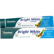 Himalaya Bright White Toothpaste, Fluoride Free to Reduce Plaque & Whiten Teeth, 6.17 oz
