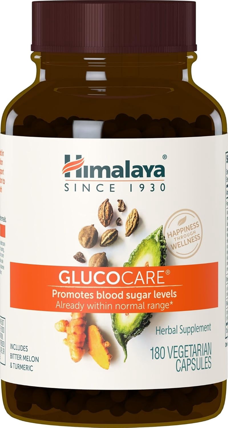 Himalaya GlucoCare Herbal Supplement, Metabolism Support, Pancreatic Support, Triphala, Bitter Melon, Turmeric, 180 Capsules