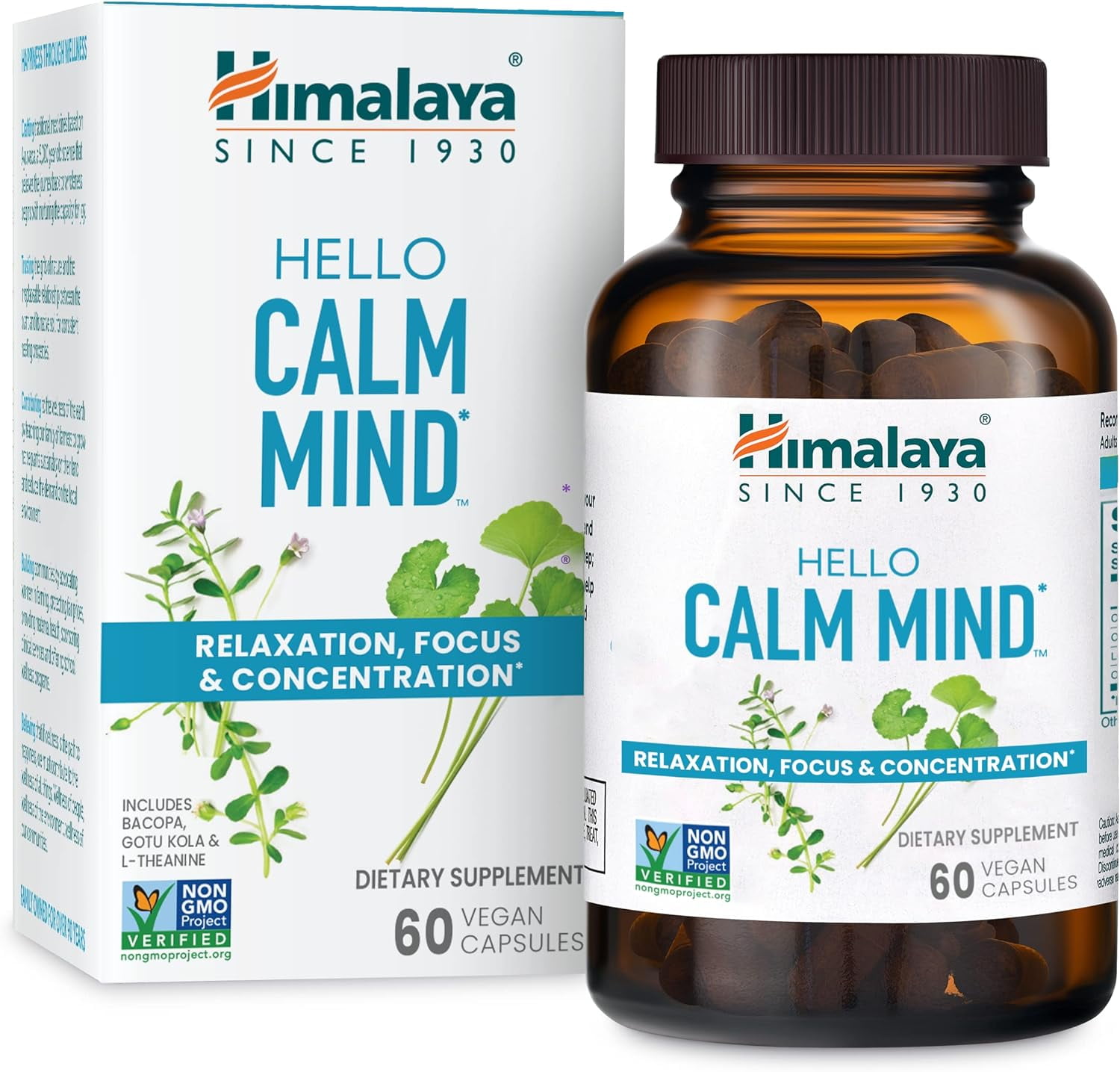Himalaya Calm Mind Herbal Supplement, Bacopa and L-Theanine