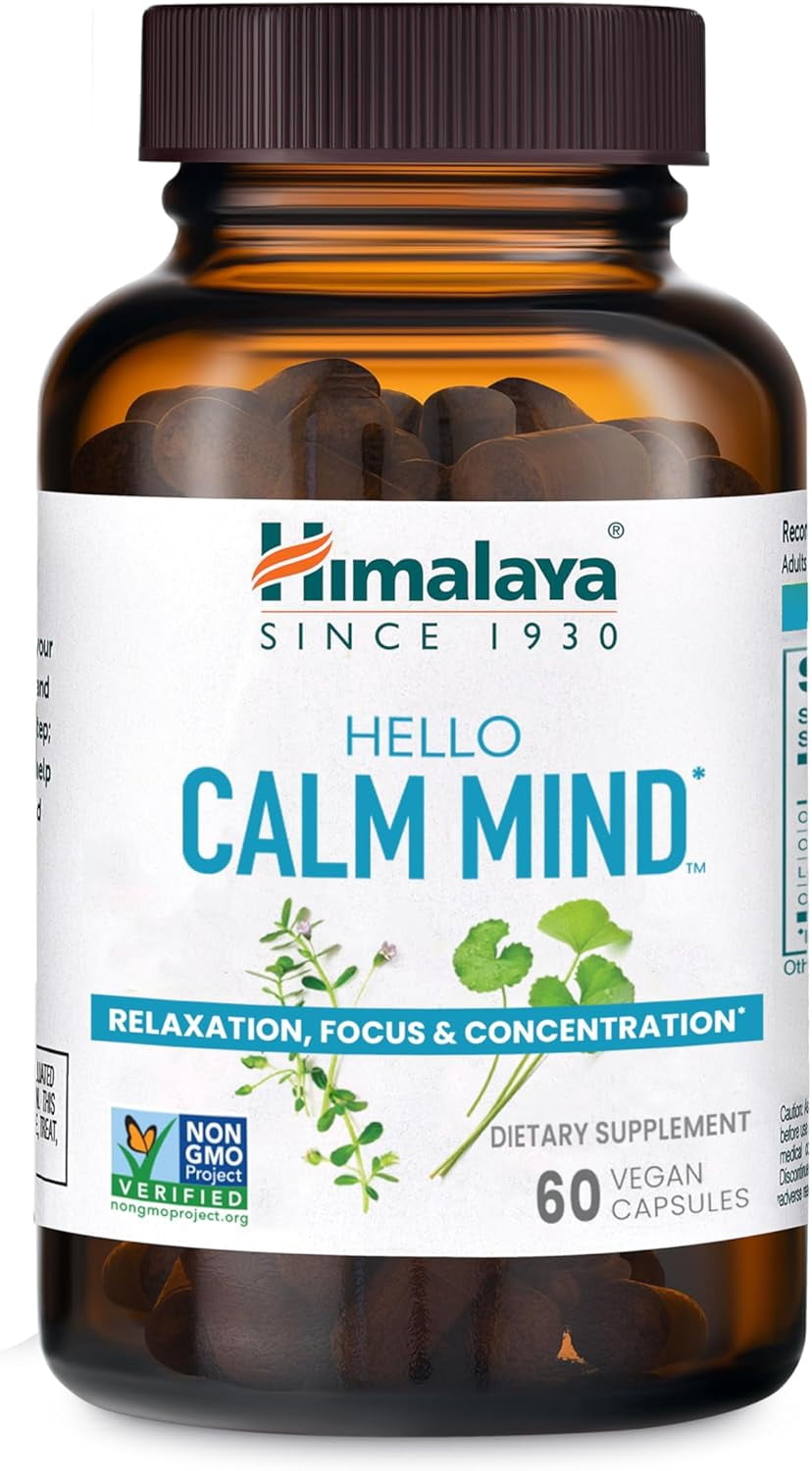 Himalaya Hello Calm Mind, with Bacopa & L-Theanine, 60 Capsules