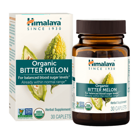 Himalaya Organic Bitter Melon for Blood Sugar Support, 660 mg, 30 Caplets