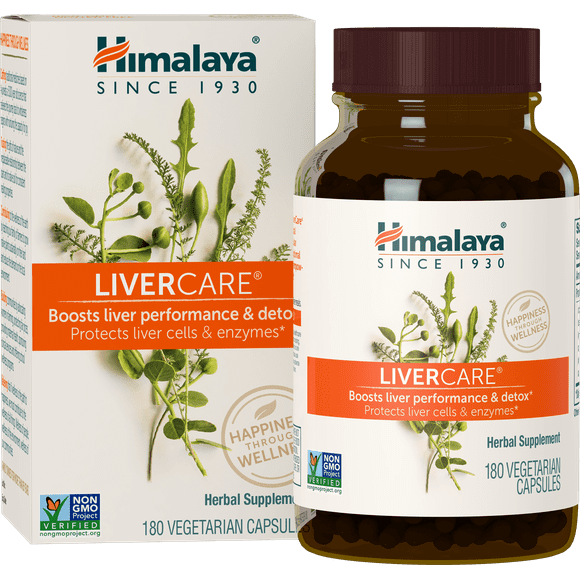 Himalaya LiverCare Supplement, Liver Cleanse, Eliminates Waste, Cleansing, Vegan, 180 Capsules