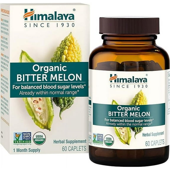 Himalaya Organic Bitter Melon for Blood Sugar Support, 660 mg, 60 Caplets
