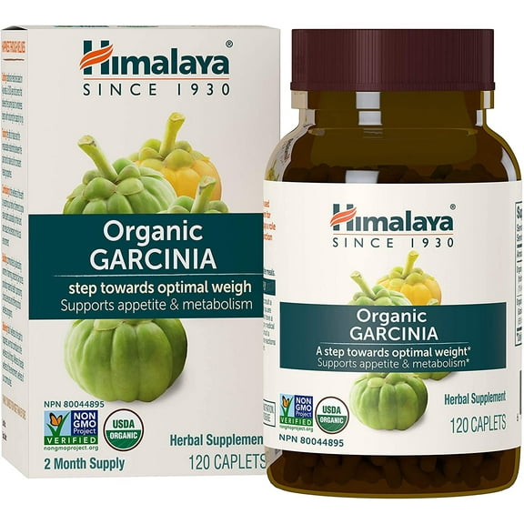 Himalaya Organic Garcinia, Promotes Healthy Body Weight and Metabolism, 600 mg, 120 Caplets