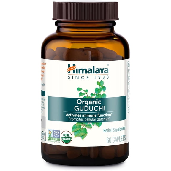 Himalaya Organic Guduchi for Active Immune Support and Cellular Defense, 60 Caplets