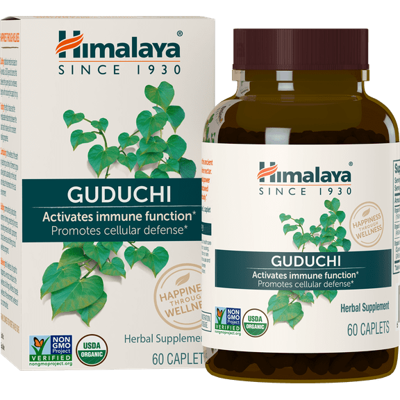 Himalaya Organic Guduchi for Active Immune Support and Cellular Defense, 60 Caplets