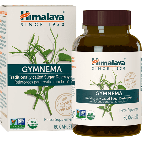 Himalaya Organic Gymnema for Glucose Metabolism Support, 700 mg, 60 Caplets