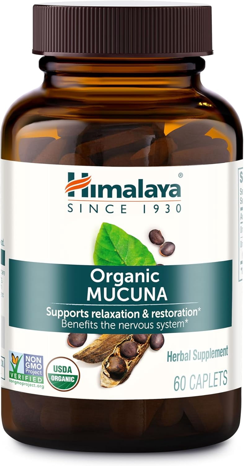 Himalaya Organic Mucuna/Pruriens Supplement, Supports Relaxation, Tension Relief, 60 Caplets