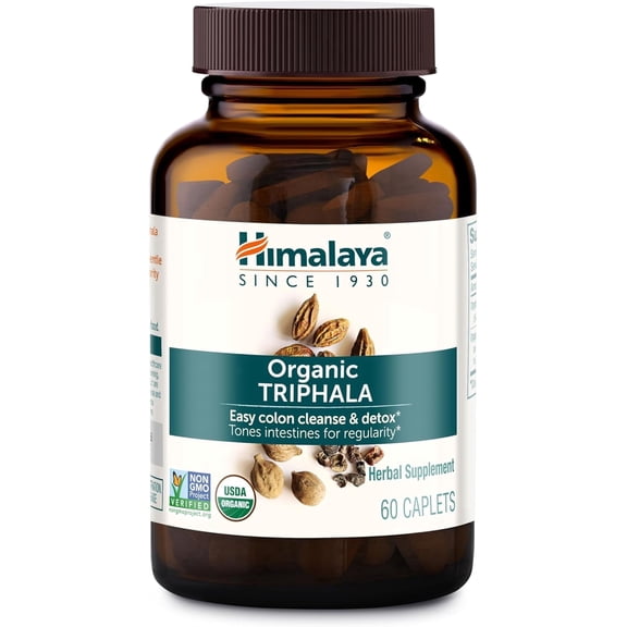 Himalaya Organic Triphala, for Colon Cleanse, Detox & Occasional Constipation, 60 Caplets