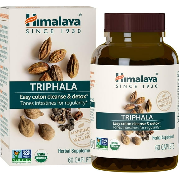 Himalaya Organic Triphala, for Colon Cleanse, Detox & Occasional Constipation, 60 Caplets