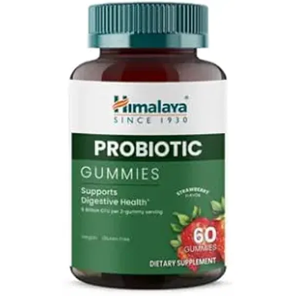 Himalaya Probiotic Gummies, Strawberry Flavor, Supports Digestive Health, Vegan, Gluten-Free, 60 Count