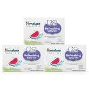 Himalaya Refreshing Baby Bar, with Neem Seed Oil & Watermelon Extract, Gentle Cleanser, 4.41 oz 125 g , 3 Pack