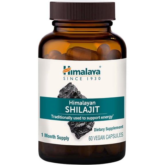 Himalaya Shilajit Capsules, 250 mg with 85+ Trace Minerals, 60 Capsules