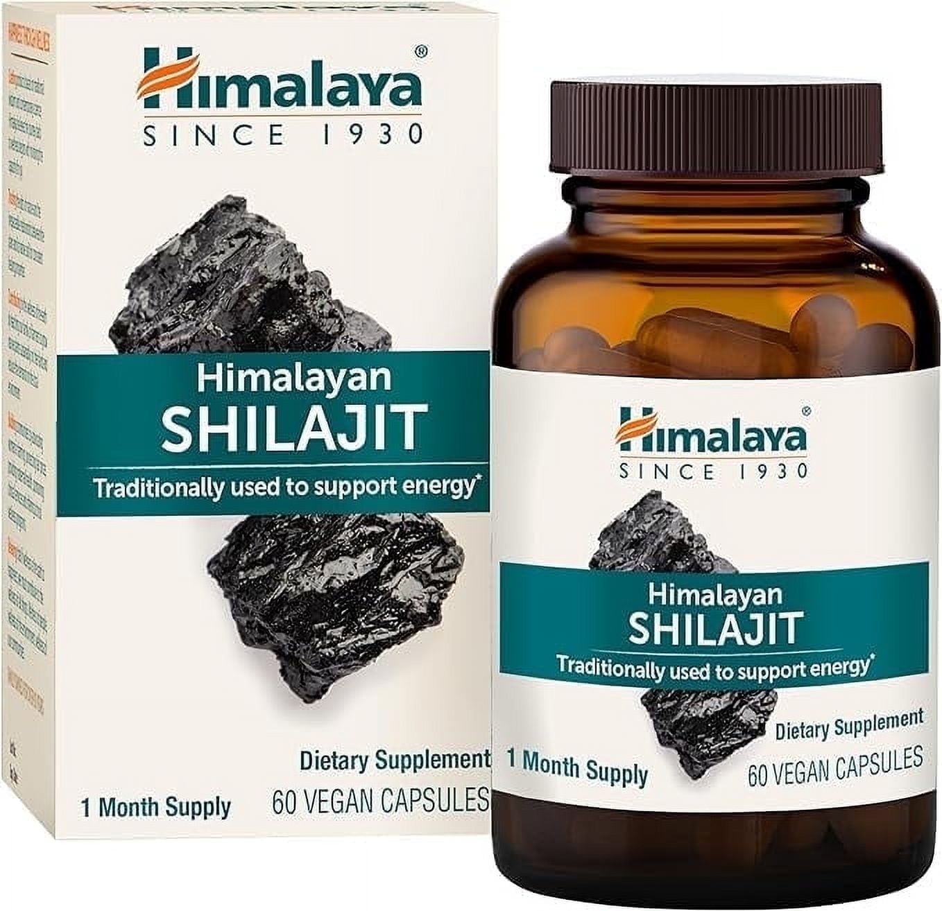 Himalaya Shilajit Extract Natural Supplement, Supports Energy, 60 Capsules