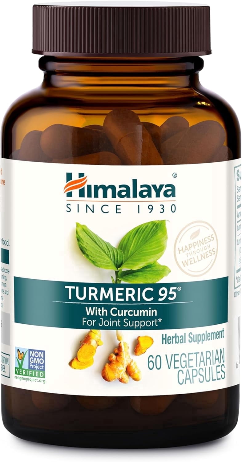 Himalaya Turmeric 95 with Curcumin, 60 Vegetarian Capsules, for Antioxidant & Joint Support, 1 Month Supply