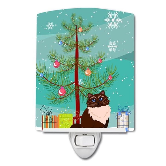 Himalayan Cat Merry Christmas Tree Ceramic Night Light