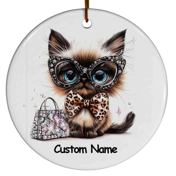 Himalayan Cat Ornament, Christmas Ornament 2025, Personalized Ornament with Name, Gifts for Cat Mom, Cat Dad, Gift for Cat Lovers, Cat Ornament 2025