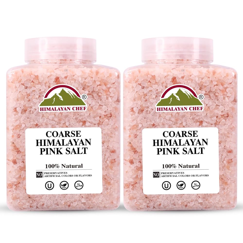 Himalayan Chef Coarse Pink Himalayan Salt, 5 lbs 2-Pack - Pure, Natural, Mineral-Rich, Kosher, Ideal for Grinder Refills, Cooking, Seasoning, Baking