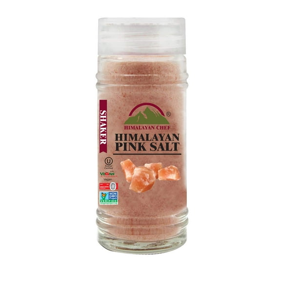 Himalayan Chef Himalayan Pink IEF31 Salt Shaker 4.2 oz, Food Graded with Rich 84 Minerals, 100% Real, Pure, Unrefined Pink Salt, Non-GMO, Kosher Certified - Cruelty-free