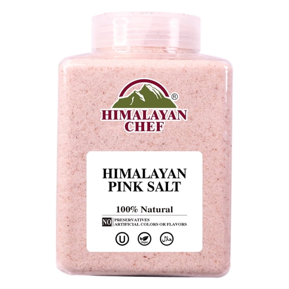 Himalayan Chef Himalayan Pink Salt Fine Grain, Plastic Jar-5 lbs