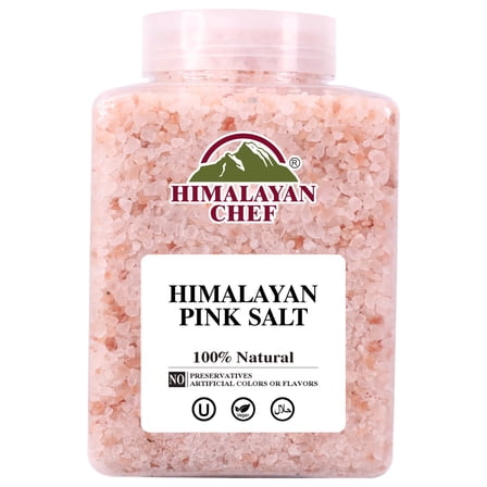 Himalayan Chef Pink Himalayan Salt Coarse Grain, Plastic Jar for Grinder Refills, 5 lbs