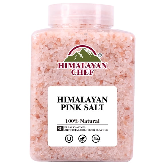 Himalayan Chef Pink Himalayan Salt Coarse Grain, Plastic Jar for Grinder Refills, 5 lbs