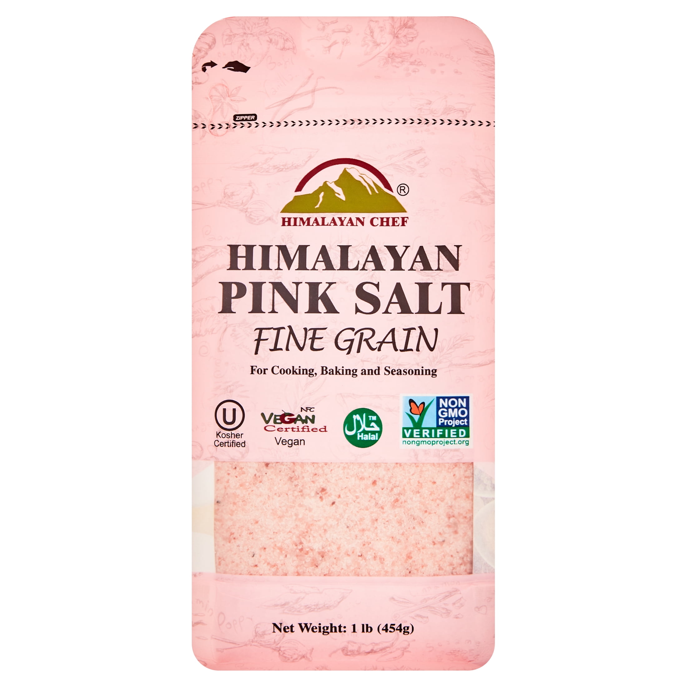 Himalayan Pink Salt fine grain 1lb bag