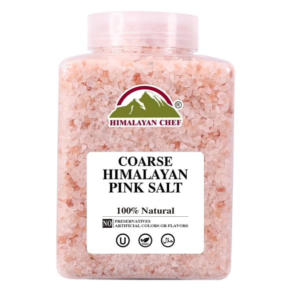 Himalayan Chef Pink Salt Coarse Grain, Pure & Natural, Unrefined Rock Salt, 5 lbs Plastic Jar, No Allergens