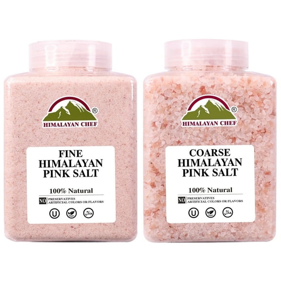 Himalayan Chef Pink Salt 10 lb, Coarse and Fine Grain, Supreme Quality, 100% Natural, Pack of 2 – No Known Allergens