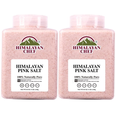 Himalayan Chef Pink Salt – Fine Grain, All Natural, 5 lbs, Pack of 2, No Allergens