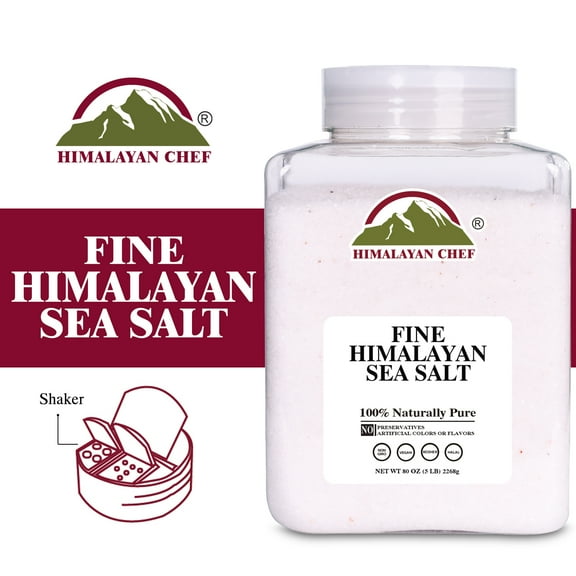 Himalayan Chef Sea Salt Fine Grain, 5 lbs | Rich Minerals, 100% Natural and Unrefined Sea Salt Fine Organic Minerals