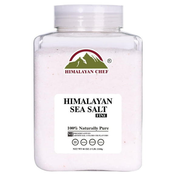 Himalayan Chef Sea Salt WHF2Fine Grain, 5 lbs | Rich Minerals, 100% Natural and Unrefined Sea Salt Fine Organic Minerals