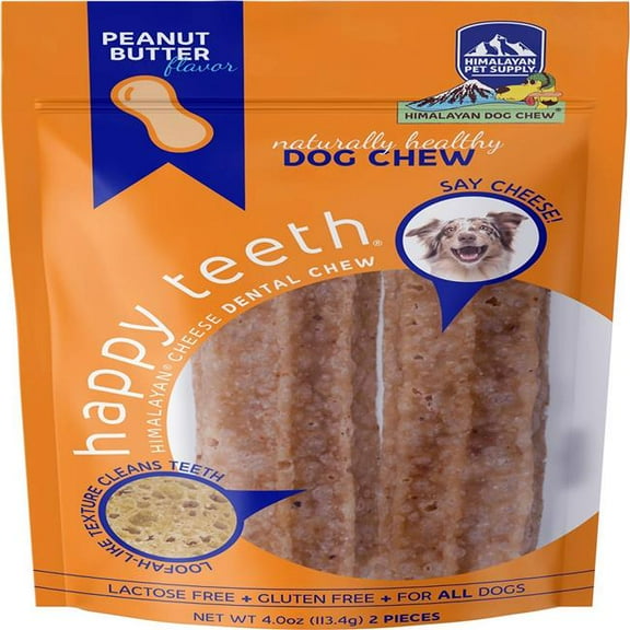 Himalayan Dog Chew  Happy Teeth Peanut Butter Dog Chew, Large