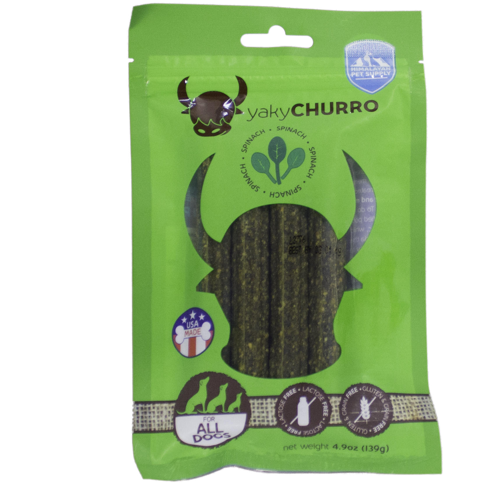 Himalayan Dog Chew yakyCHURRO Spinach, 4 count