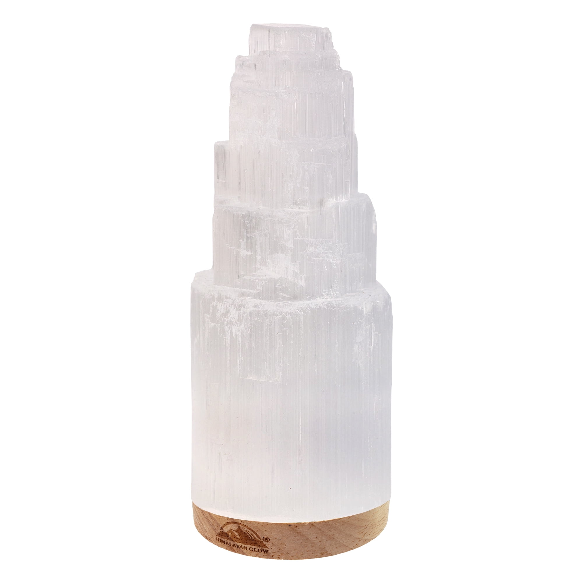 Himalayan Glow 100% Natural Selenite Lamp with LED light, 4 x 10 inches, 5-7 lbs