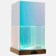 Himalayan Glow Acrylic Display Lamp with USB, LED Night Light for Bedroom, Living Room, Office, Soft Glow Panel, Wooden Base D cor