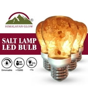 Himalayan Glow Large Ionic Natural Salt LED Light Bulb Crystal Lamp, Pack of 4