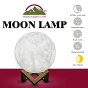 Himalayan Glow Moon Lamp with Wooden Stand - 6 inches, Rechargeable, Touch LED Night Light