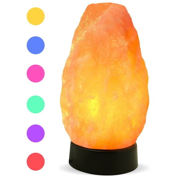 Himalayan Glow Multicolor USB Salt lamp (4-5lbs) with Wooden Base