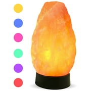 Himalayan Glow Multicolor USB Salt lamp 4-5lbs with Wooden Base